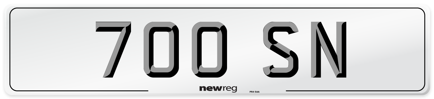 700 SN Number Plate from New Reg